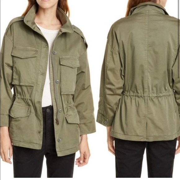 Joie Jenita Stretch Cotton Field Jacket Utility Green Zip Size Large L NWT - Picture 8 of 11